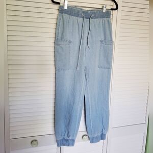 Light Blue Denim Jogger Pants